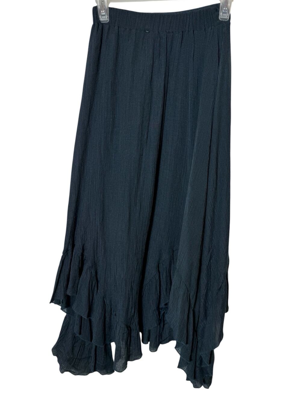 Mia Joy Joyfolie Girls Sz 10 Teal Blue Asymmetrical Ruffle Hem Maxi Skirt Boho